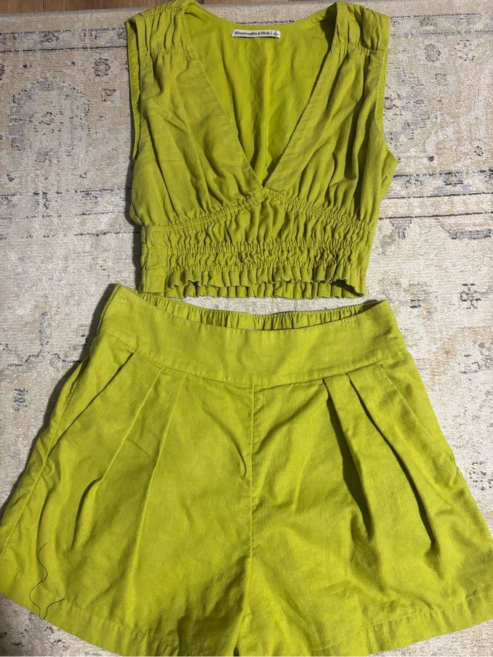 Abercrombie & Fitch Lime Green Linen-Blend Set